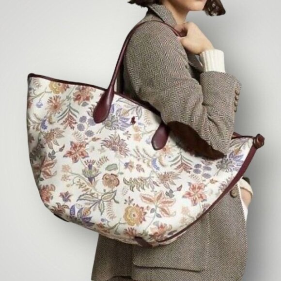 Ralph Lauren Bellport Floral Canvas Tote Large